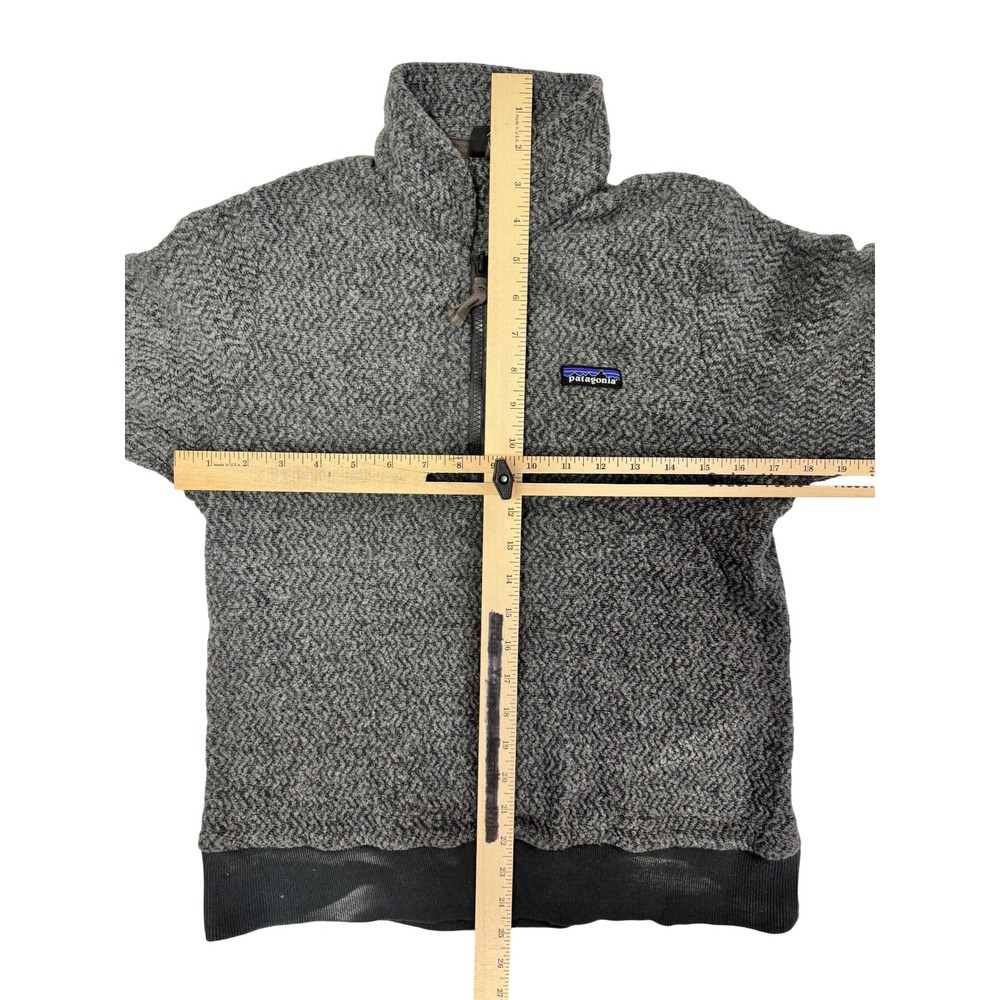 Women's Patagonia Gray Woolyester 1/4 Zip Pullover Sweater Size M - Picture 3 of 6
